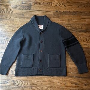 Birdwell Gray Knit Shawl Collar